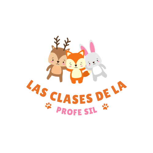 Logo compuesto por dibujos animados de un zorro, un ciervo y un conejo, acompañados por el texto: Las clases de la profe Sil.